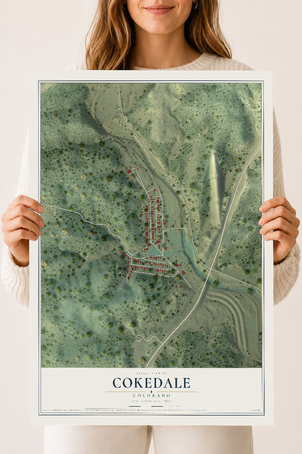 Map of Cokedale, Colorado, 18 x 24 inch unframed archival matte print