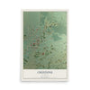 Map of Crestone, Colorado, 12 x 18 inch unframed archival matte print