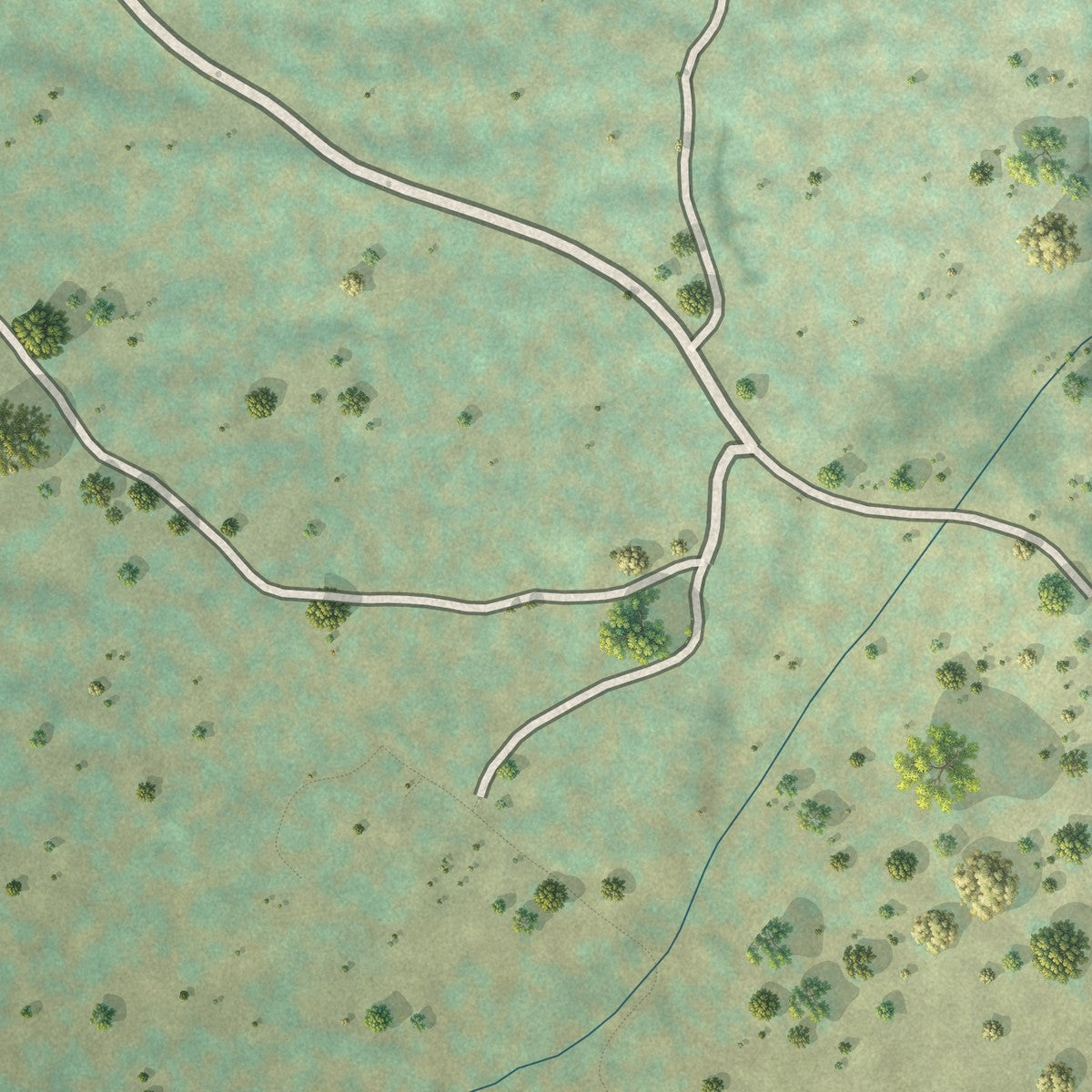 Second close-up of the map of Crestone, Colorado print showing more streets and buildings