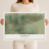 Map of Crowley, Colorado, 12 x 18 inch unframed archival matte print