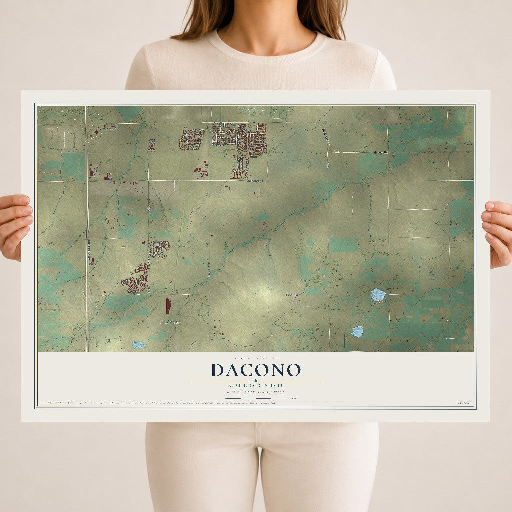 Map of Dacono, Colorado, 18 x 24 inch unframed archival matte print