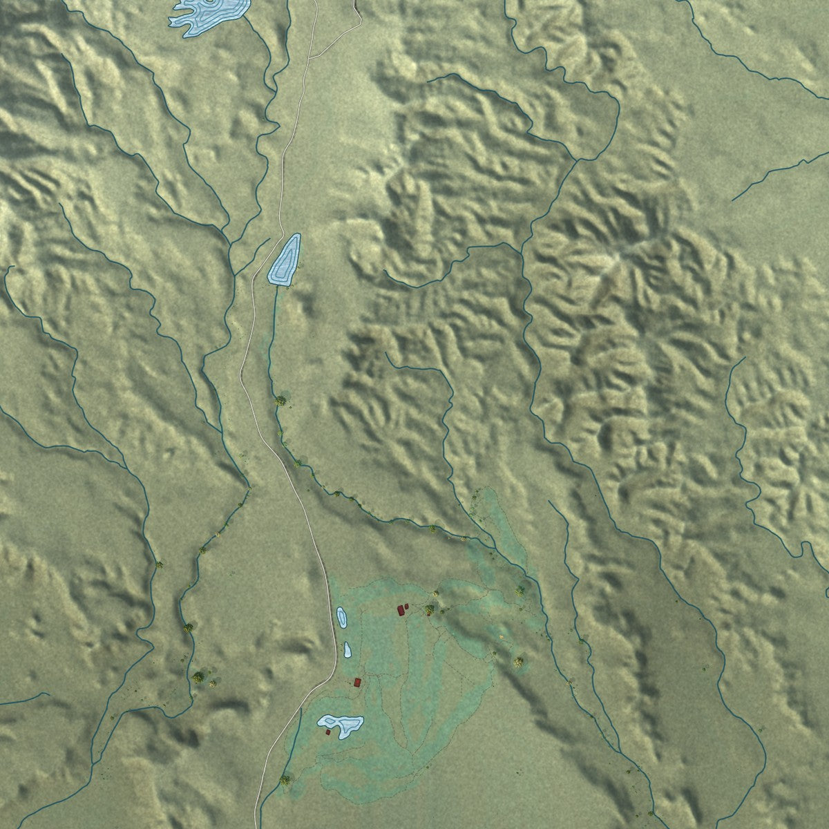 Second close-up of the map of Delta, Colorado print showing more streets and buildings