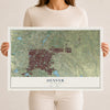 Map of Denver, Colorado, 12 x 18 inch unframed archival matte print