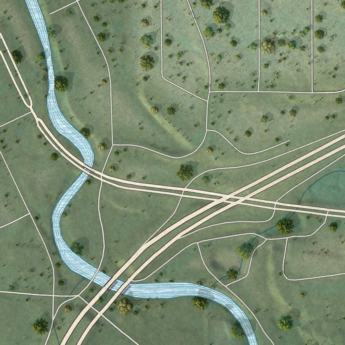 Second close-up of the map of Dillon, Colorado print showing more streets and buildings