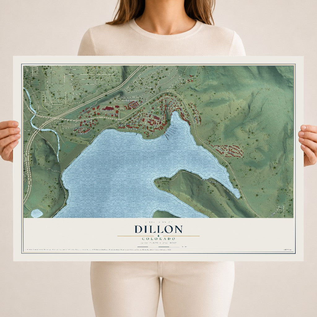 Map of Dillon, Colorado, 18 x 24 inch unframed archival matte print