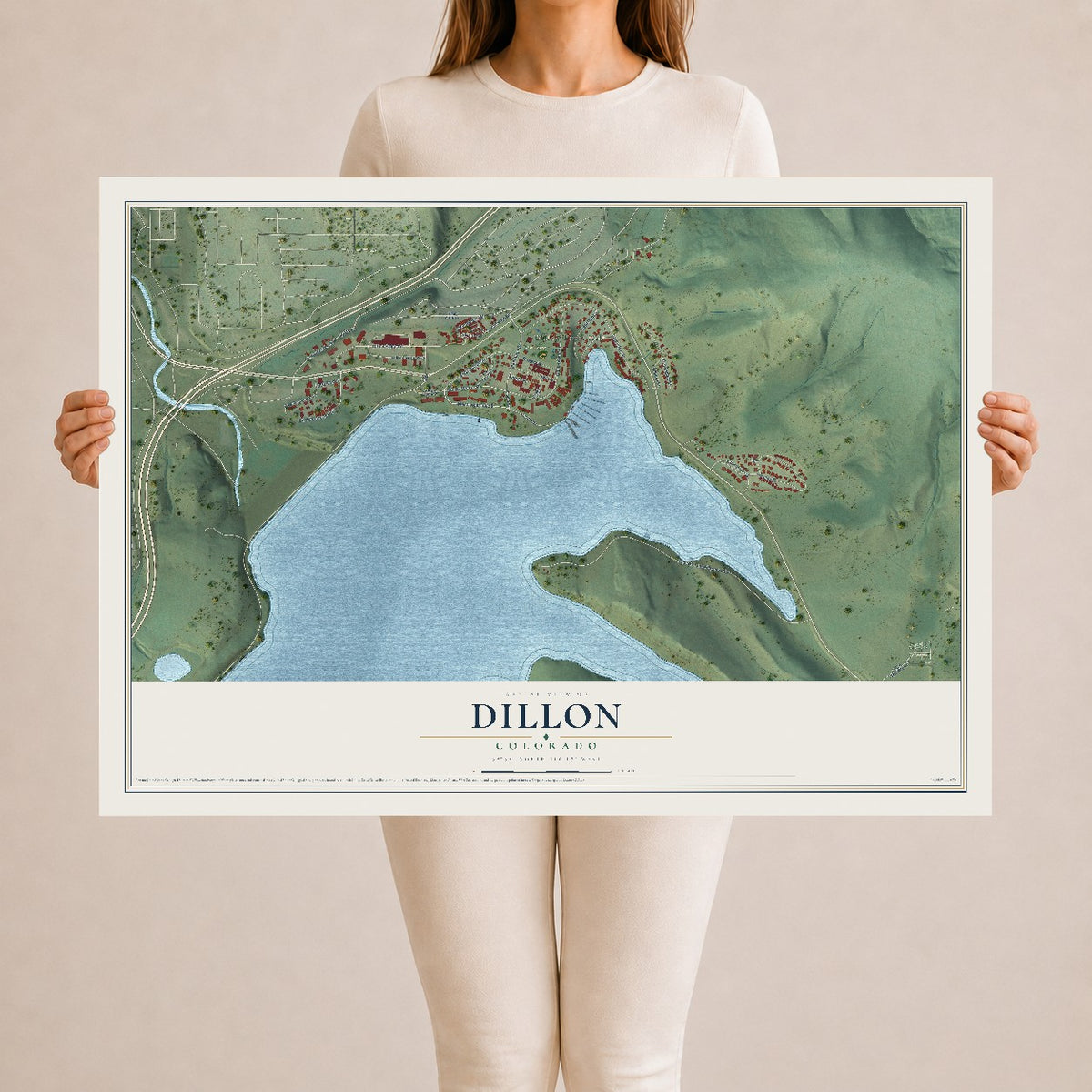 Map of Dillon, Colorado, 24 x 36 inch unframed archival matte print