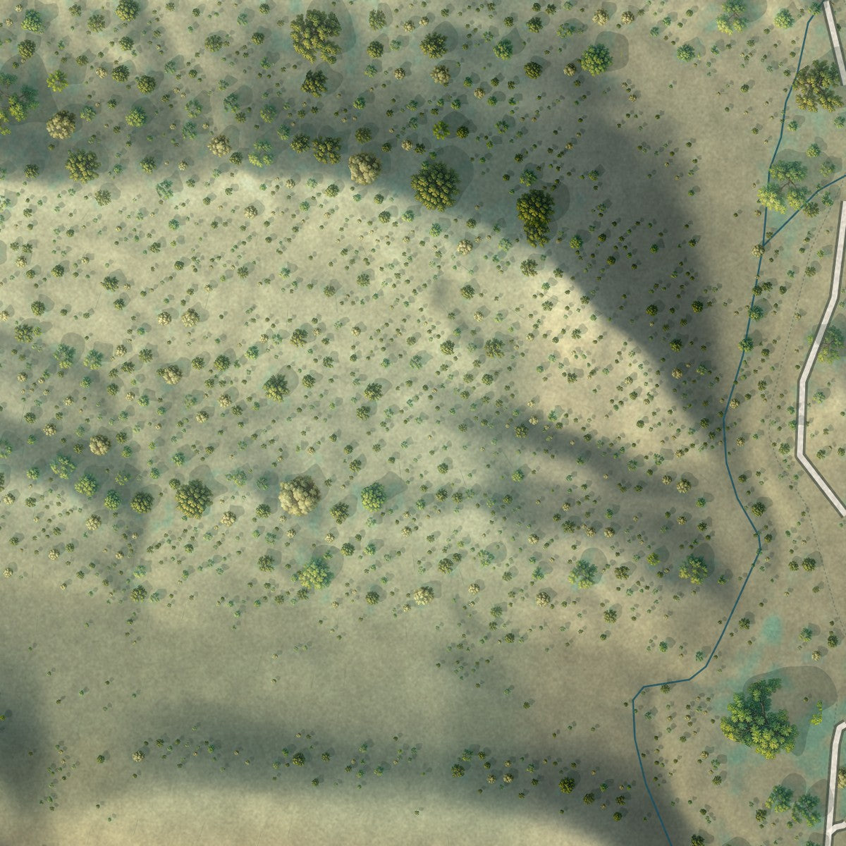 Second close-up of the map of Dinosaur, Colorado print showing more streets and buildings