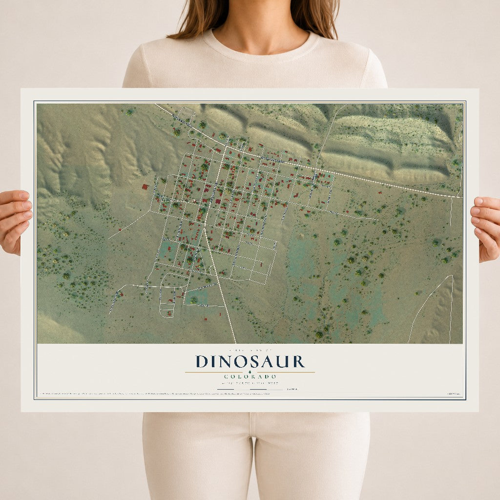 Map of Dinosaur, Colorado, 18 x 24 inch unframed archival matte print
