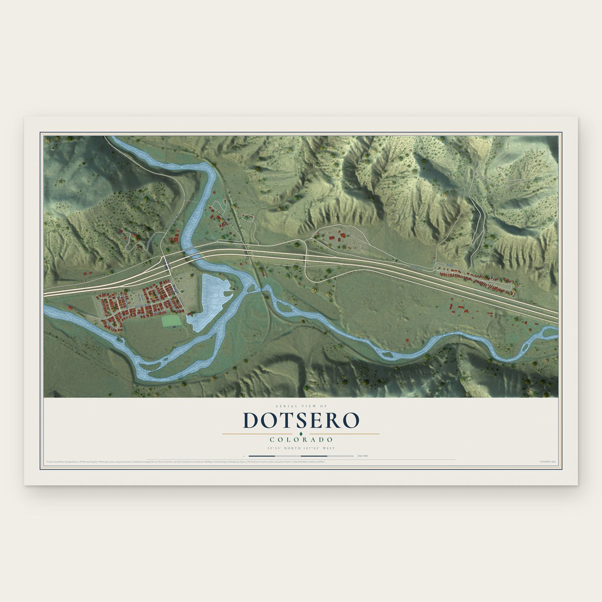 Dotsero, Colorado map print, the full design
