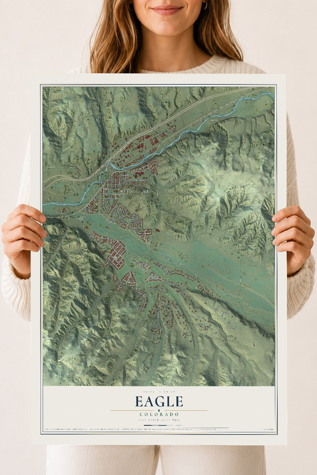 Map of Eagle, Colorado, 18 x 24 inch unframed archival matte print