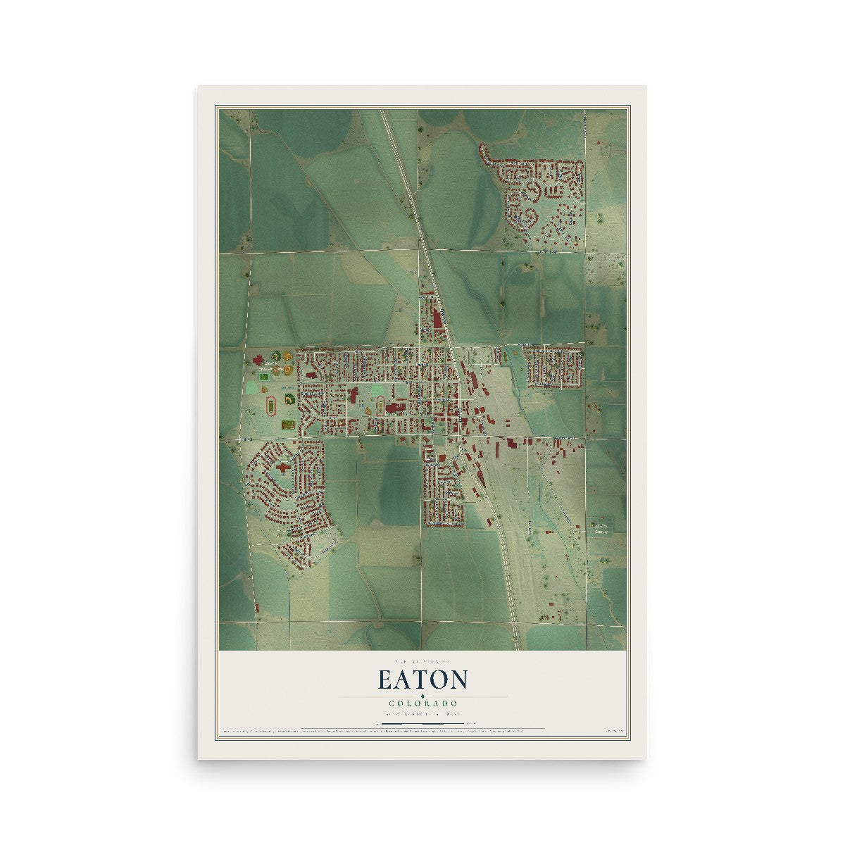 Map of Eaton, Colorado, 12 x 18 inch unframed archival matte print