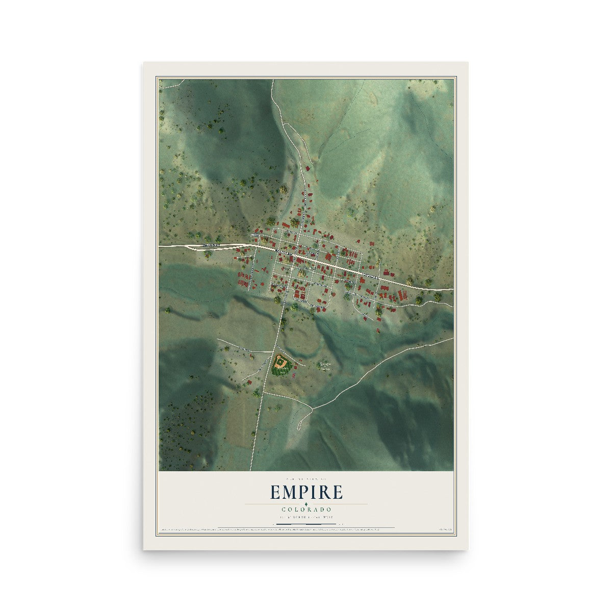 Map of Empire, Colorado, 12 x 18 inch unframed archival matte print