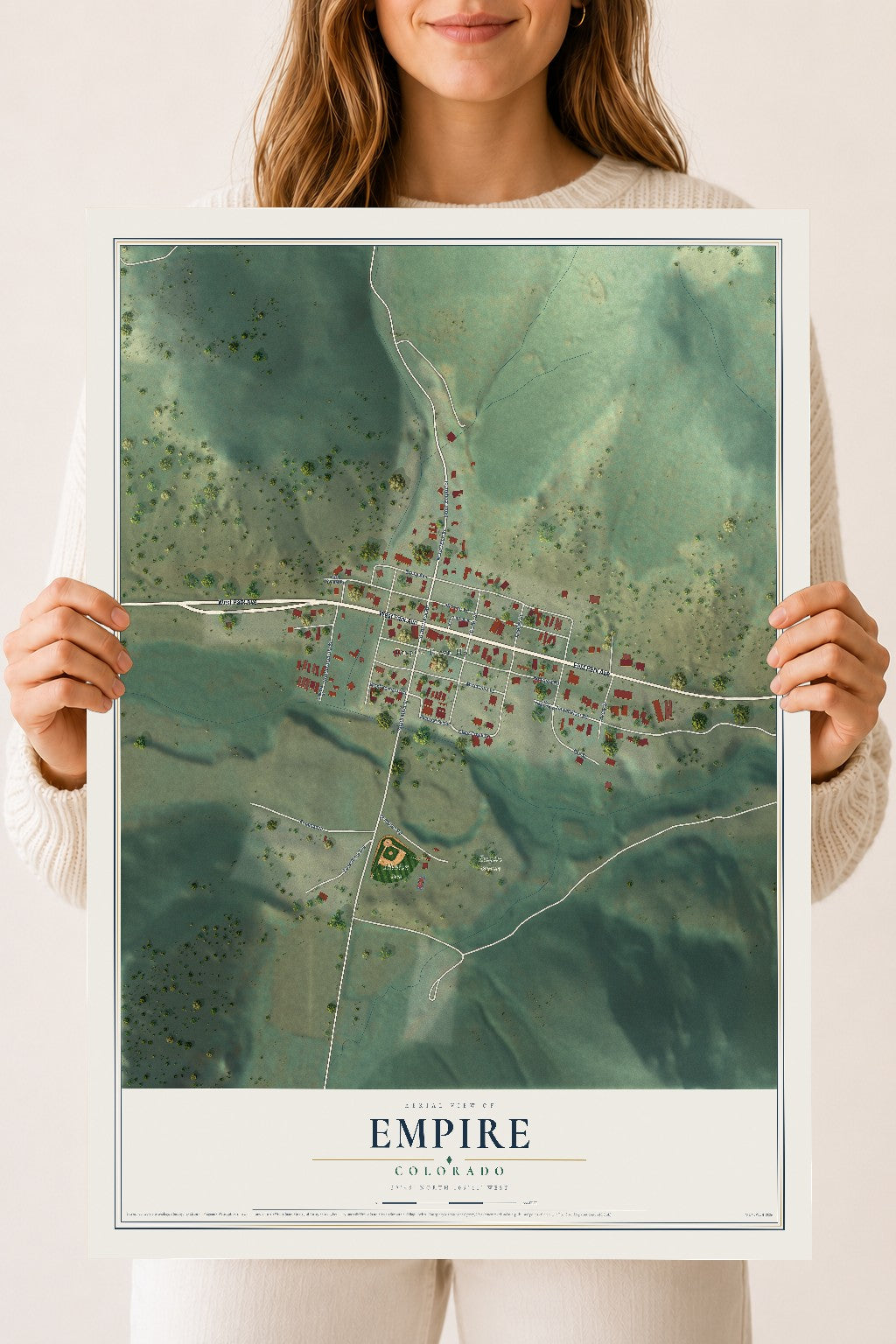 Map of Empire, Colorado, 18 x 24 inch unframed archival matte print