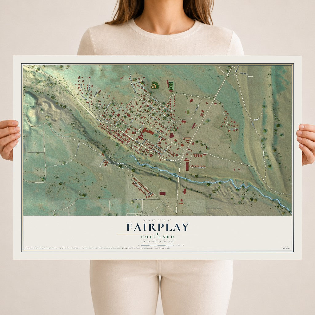 Map of Fairplay, Colorado, 18 x 24 inch unframed archival matte print