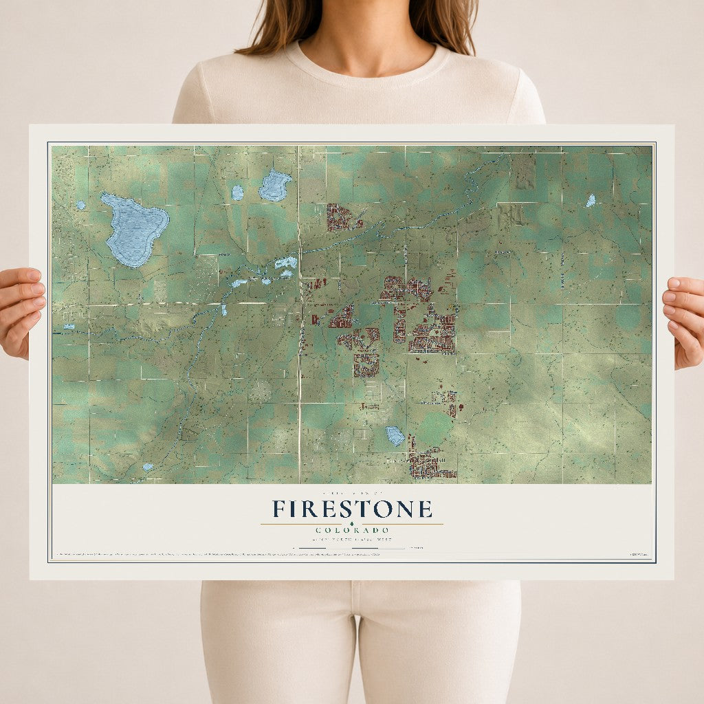 Map of Firestone, Colorado, 18 x 24 inch unframed archival matte print