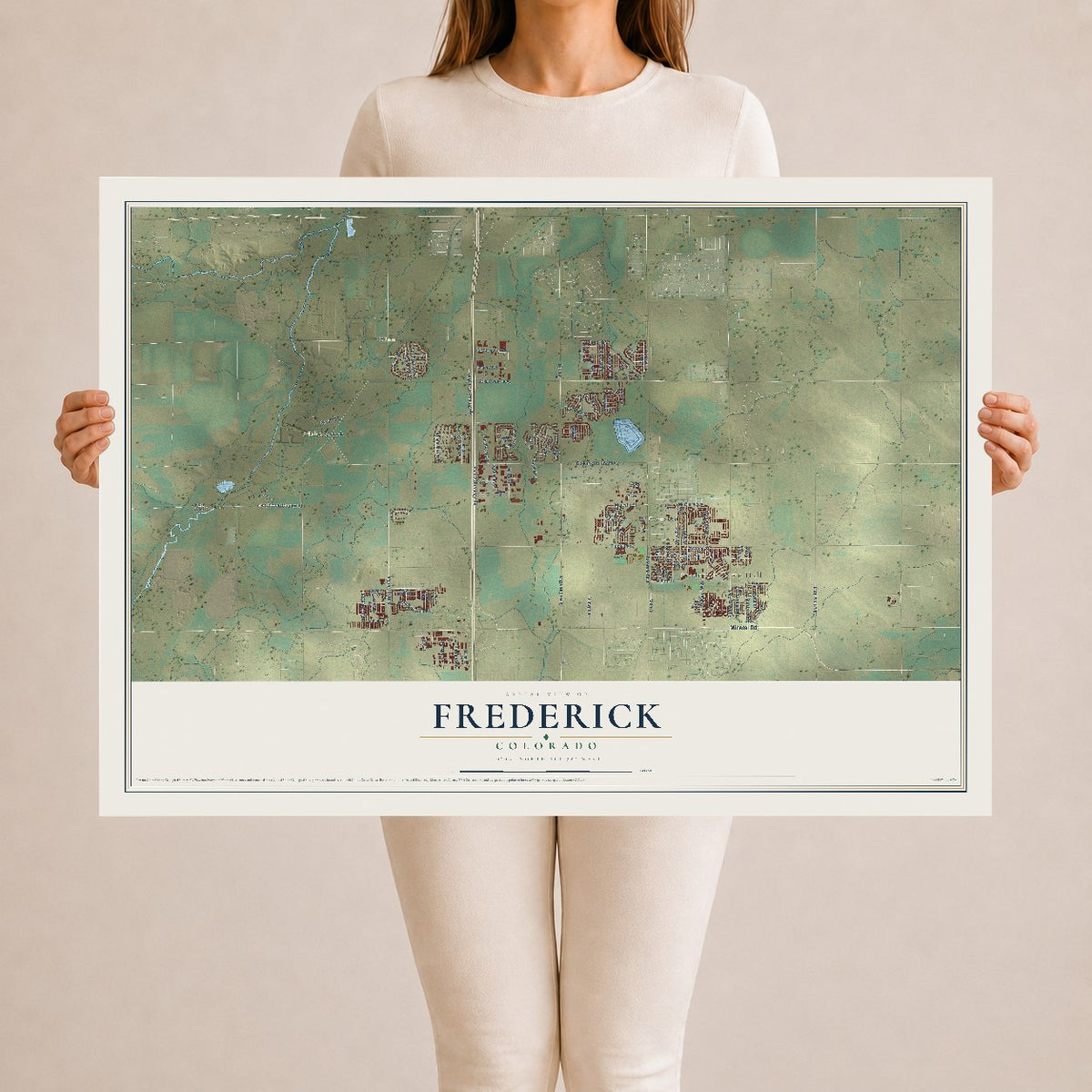 Map of Frederick, Colorado, 24 x 36 inch unframed archival matte print