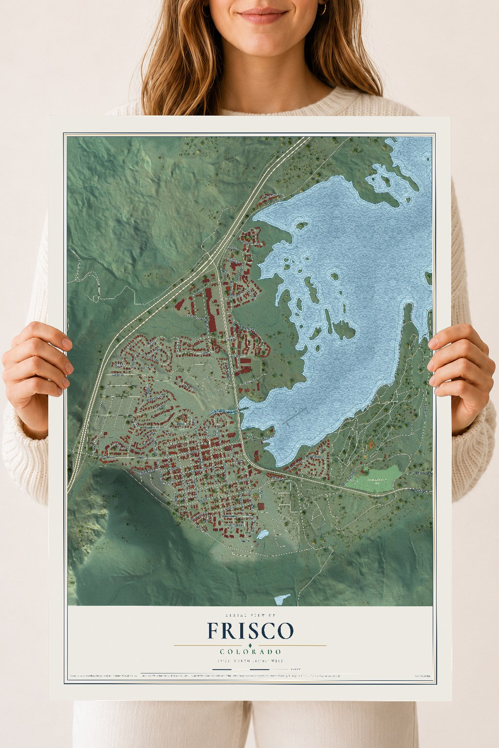 Map of Frisco, Colorado, 18 x 24 inch unframed archival matte print