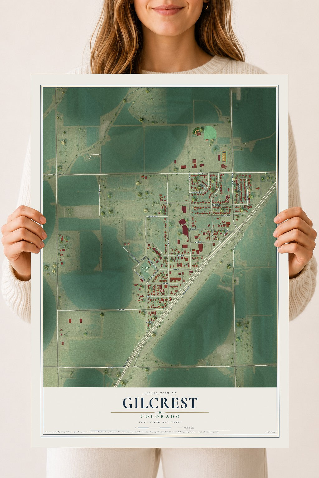 Map of Gilcrest, Colorado, 18 x 24 inch unframed archival matte print