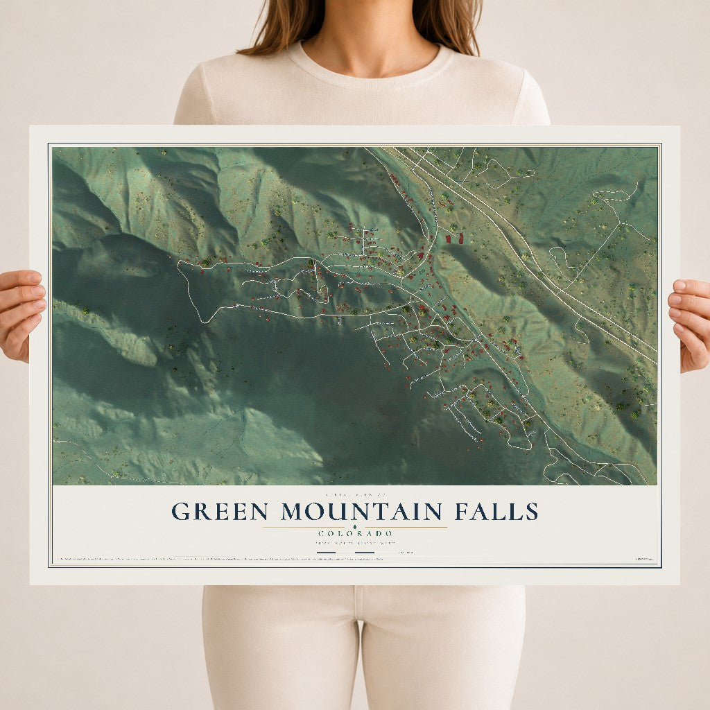 Map of Green Mountain Falls, Colorado, 18 x 24 inch unframed archival matte print