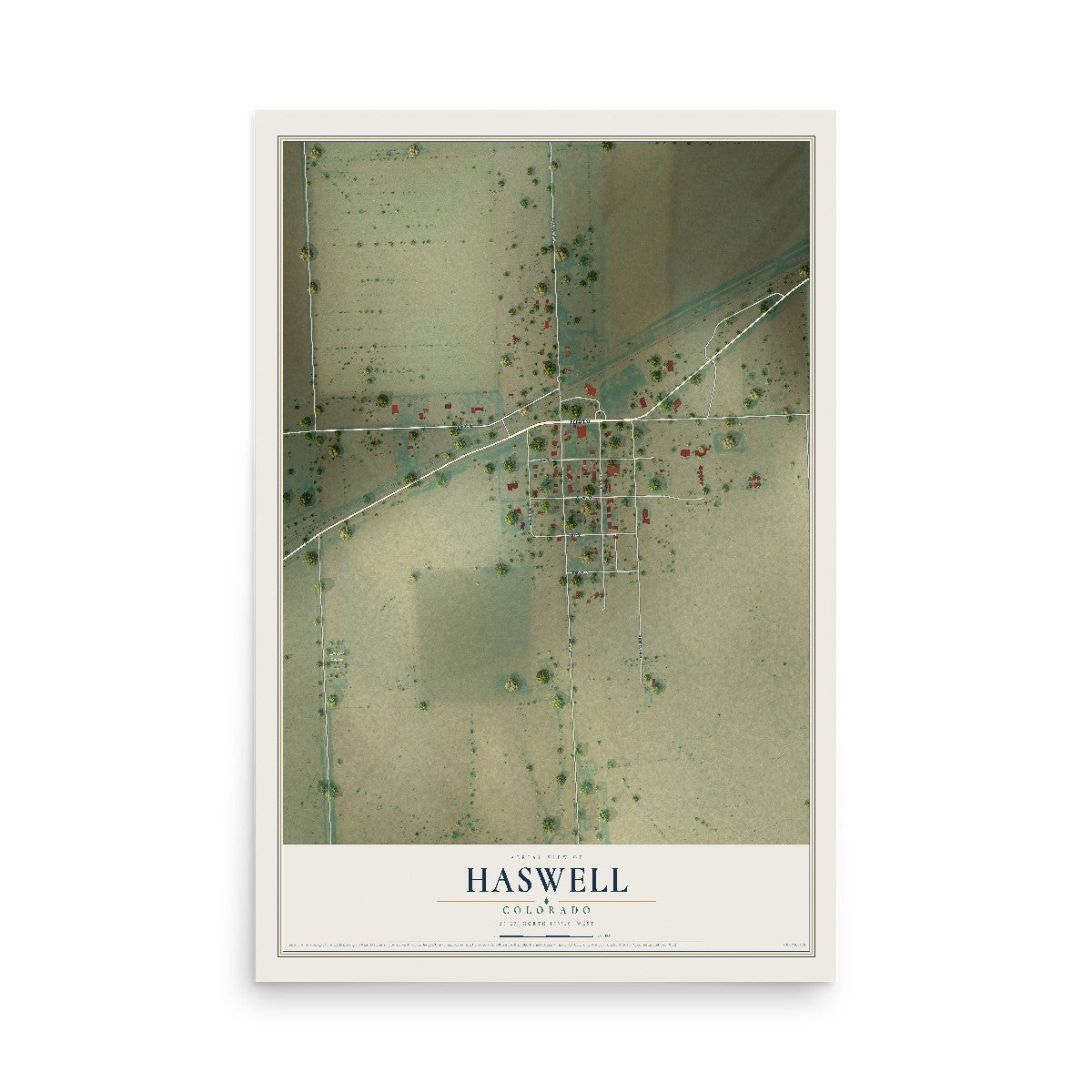 Map of Haswell, Colorado, 12 x 18 inch unframed archival matte print