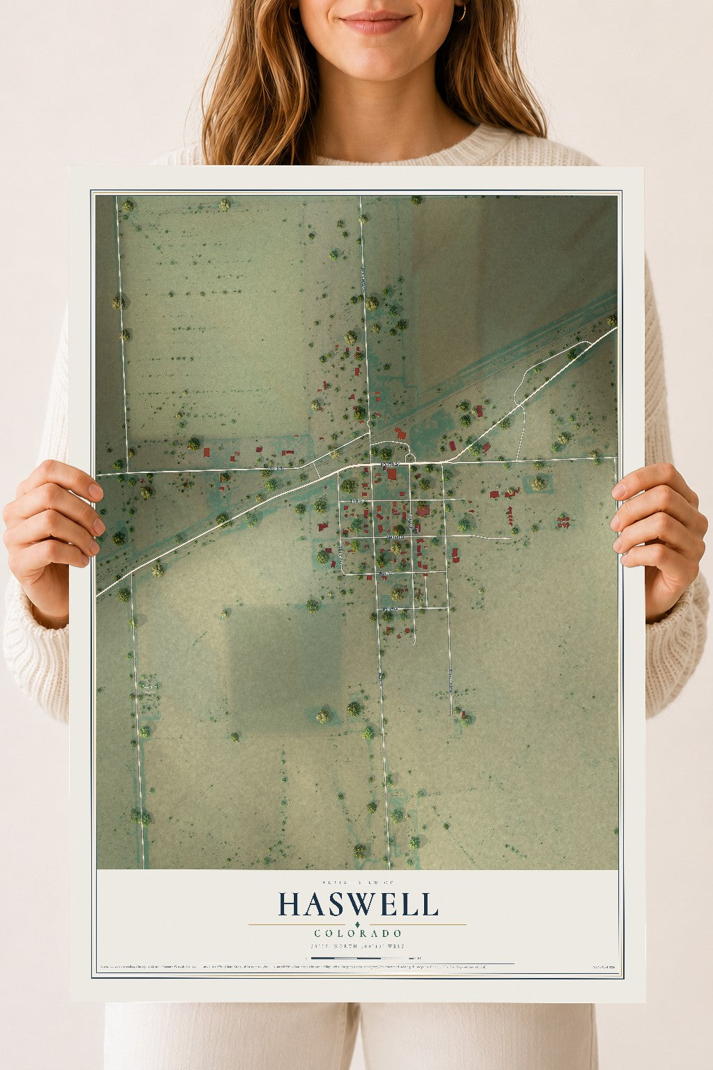 Map of Haswell, Colorado, 18 x 24 inch unframed archival matte print