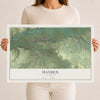 Map of Hayden, Colorado, 12 x 18 inch unframed archival matte print