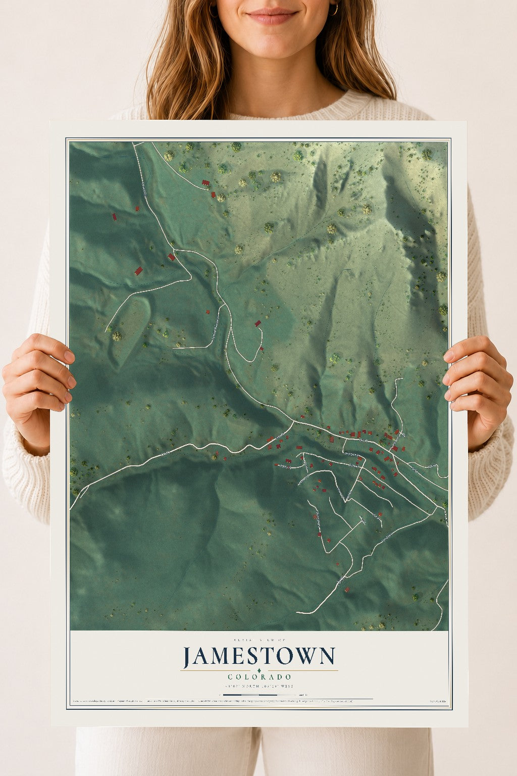 Map of Jamestown, Colorado, 18 x 24 inch unframed archival matte print