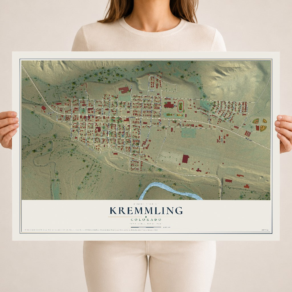 Map of Kremmling, Colorado, 18 x 24 inch unframed archival matte print
