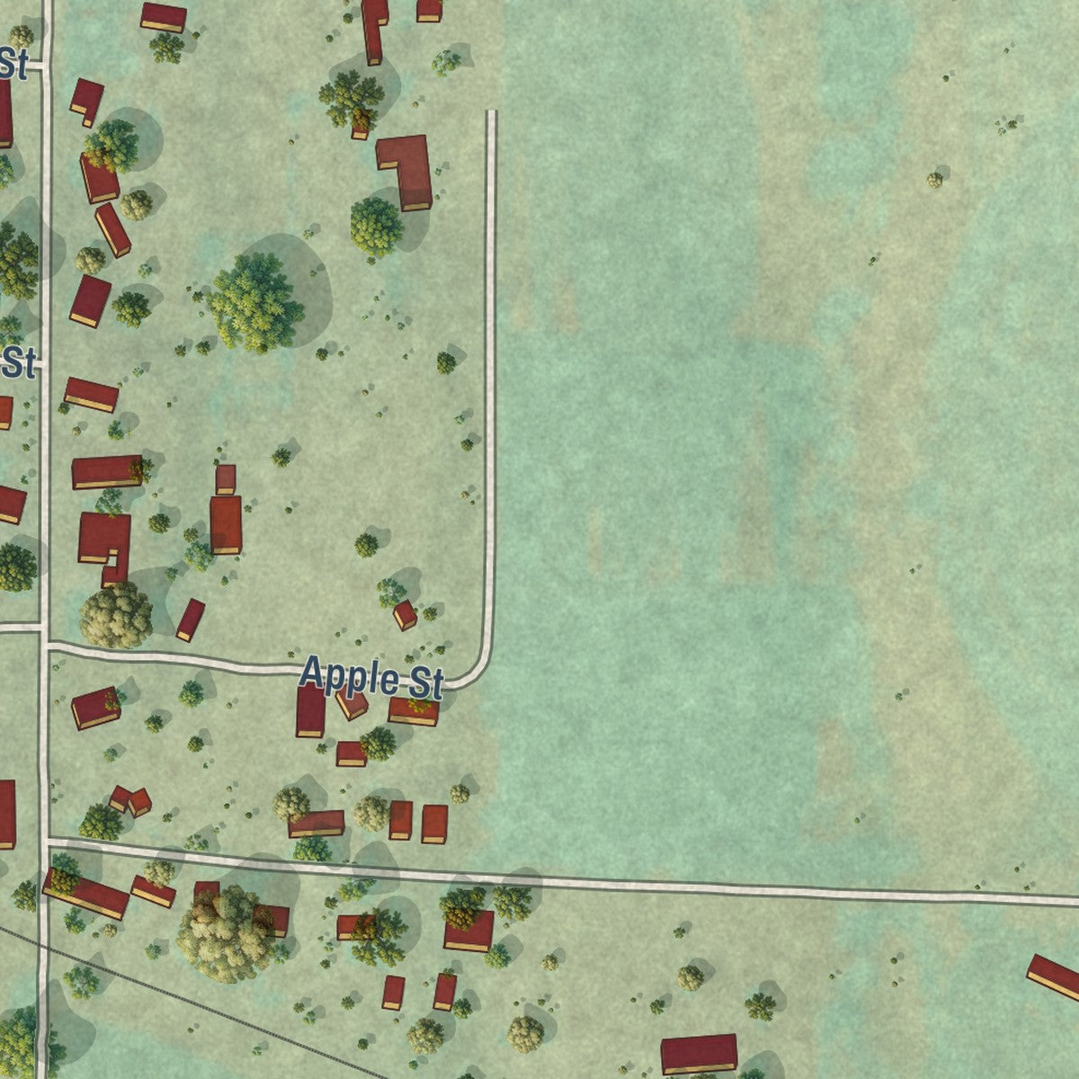 Close-up of the map of Lazear, Colorado print showing street and building detail