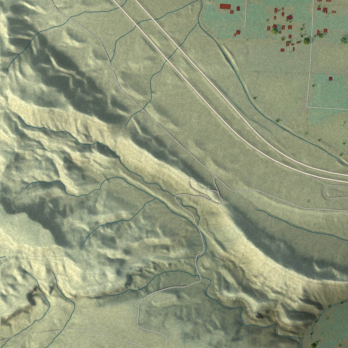 Close-up of the map of Loma, Colorado print showing street and building detail