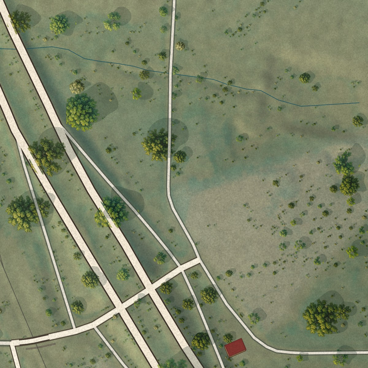 Close-up of the map of Lynn, Colorado print showing street and building detail