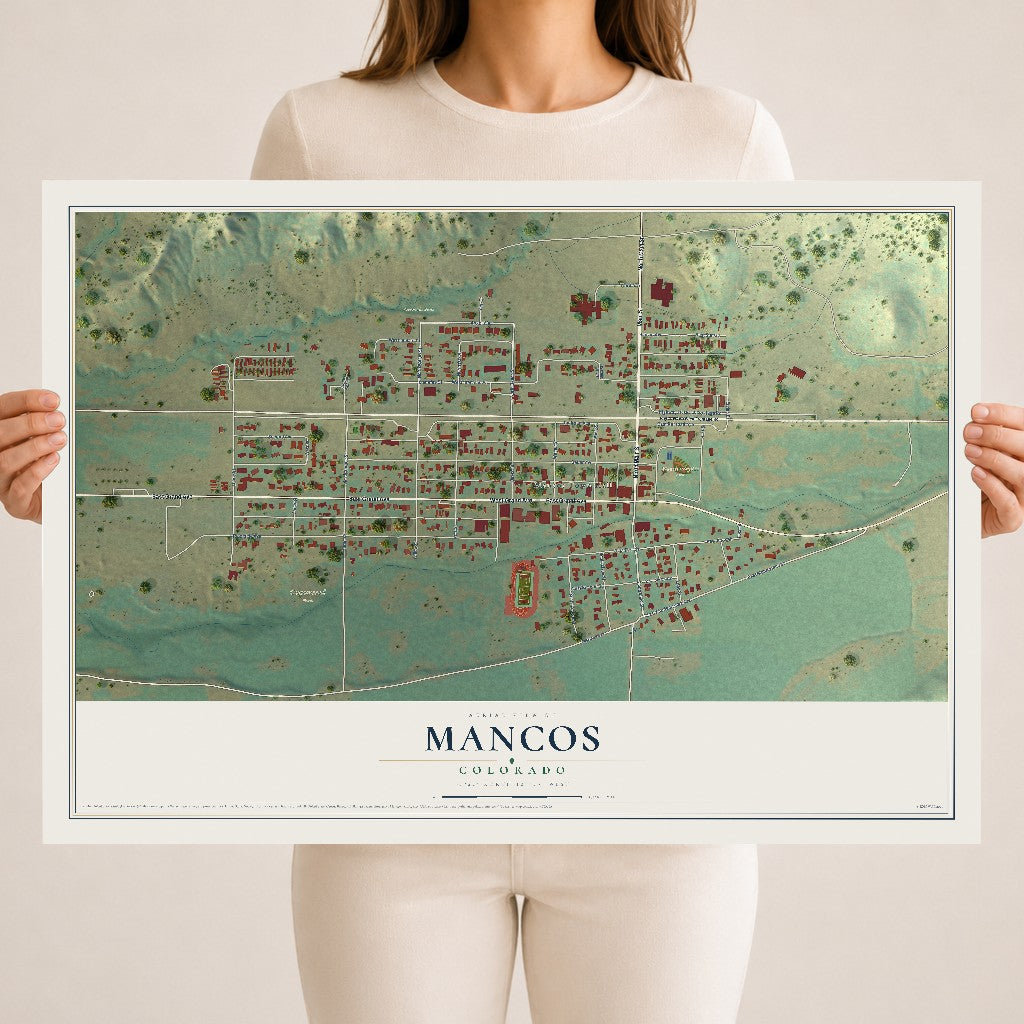 Map of Mancos, Colorado, 18 x 24 inch unframed archival matte print