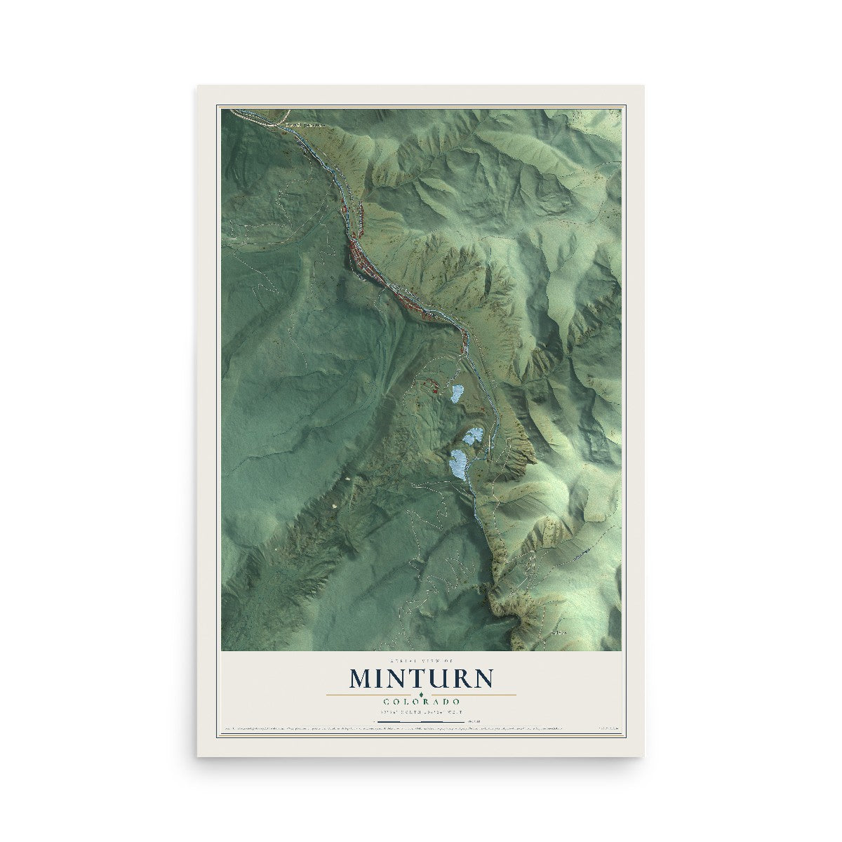 Map of Minturn, Colorado, 12 x 18 inch unframed archival matte print