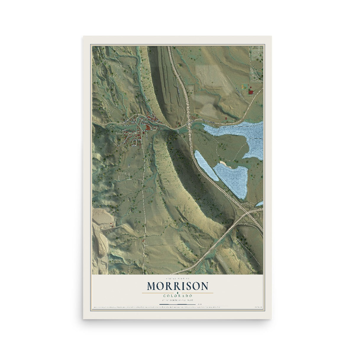 Map of Morrison, Colorado, 12 x 18 inch unframed archival matte print