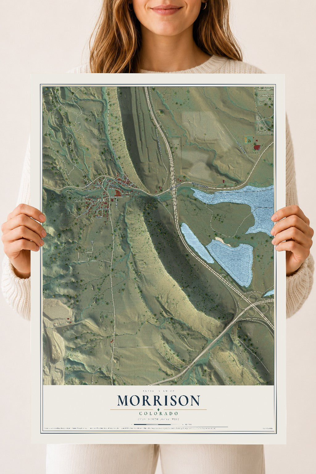 Map of Morrison, Colorado, 18 x 24 inch unframed archival matte print
