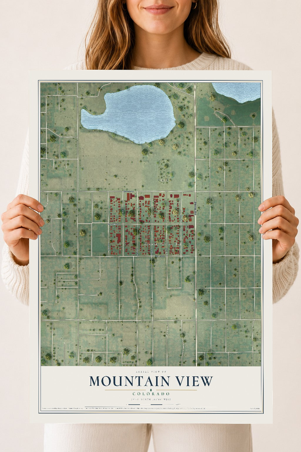 Map of Mountain View, Colorado, 18 x 24 inch unframed archival matte print