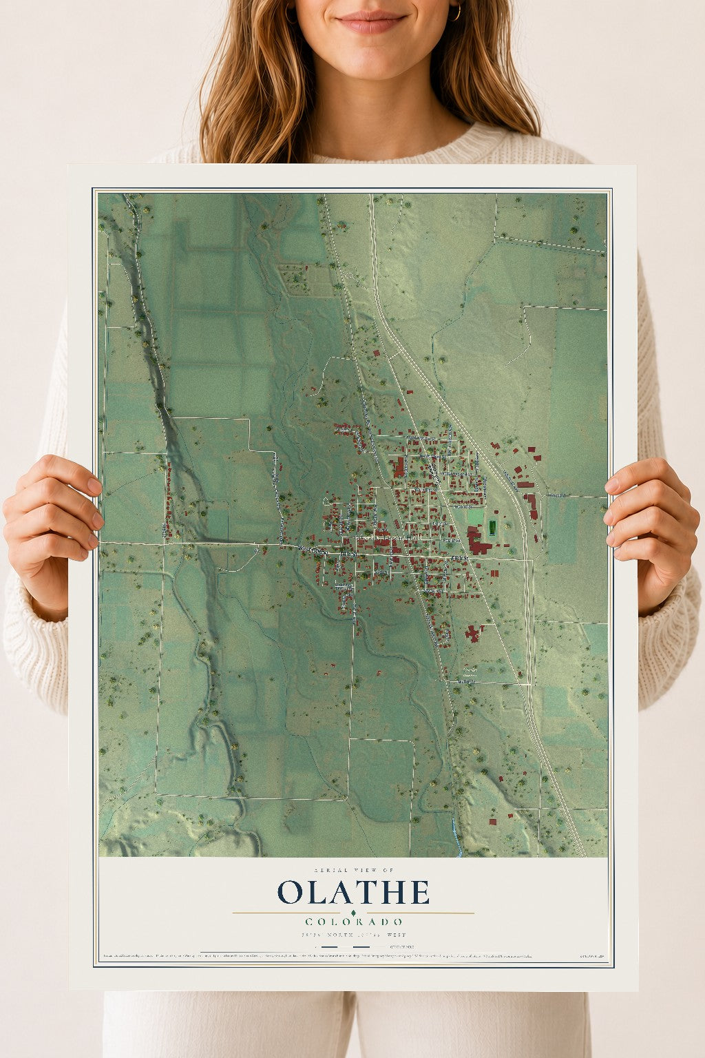 Map of Olathe, Colorado, 18 x 24 inch unframed archival matte print