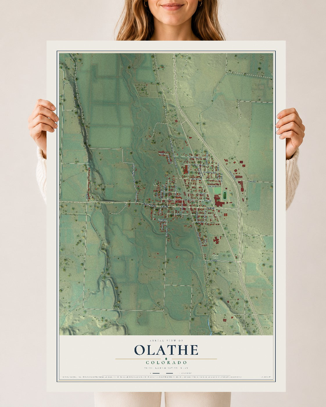 Map of Olathe, Colorado, 24 x 36 inch unframed archival matte print