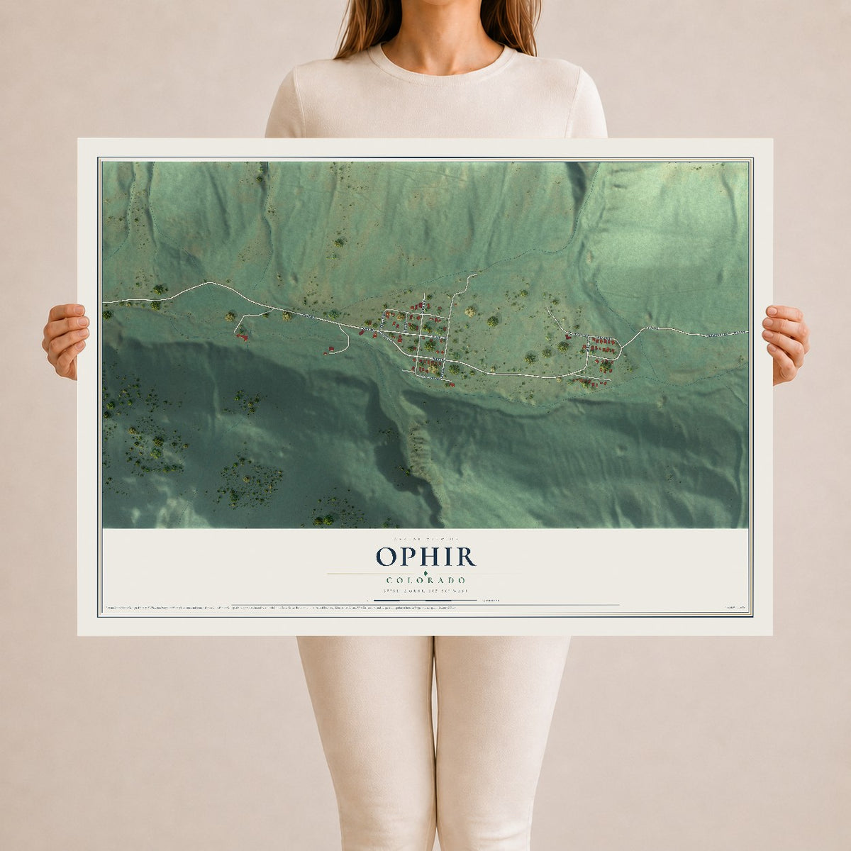 Map of Ophir, Colorado, 24 x 36 inch unframed archival matte print