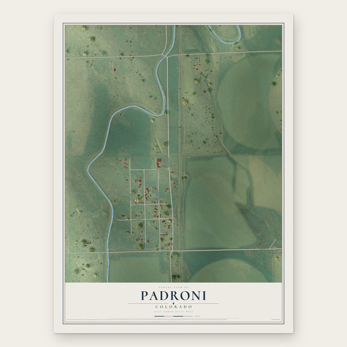 Padroni, Colorado map print, the full design