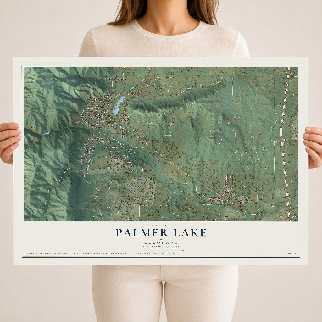 Map of Palmer Lake, Colorado, 18 x 24 inch unframed archival matte print