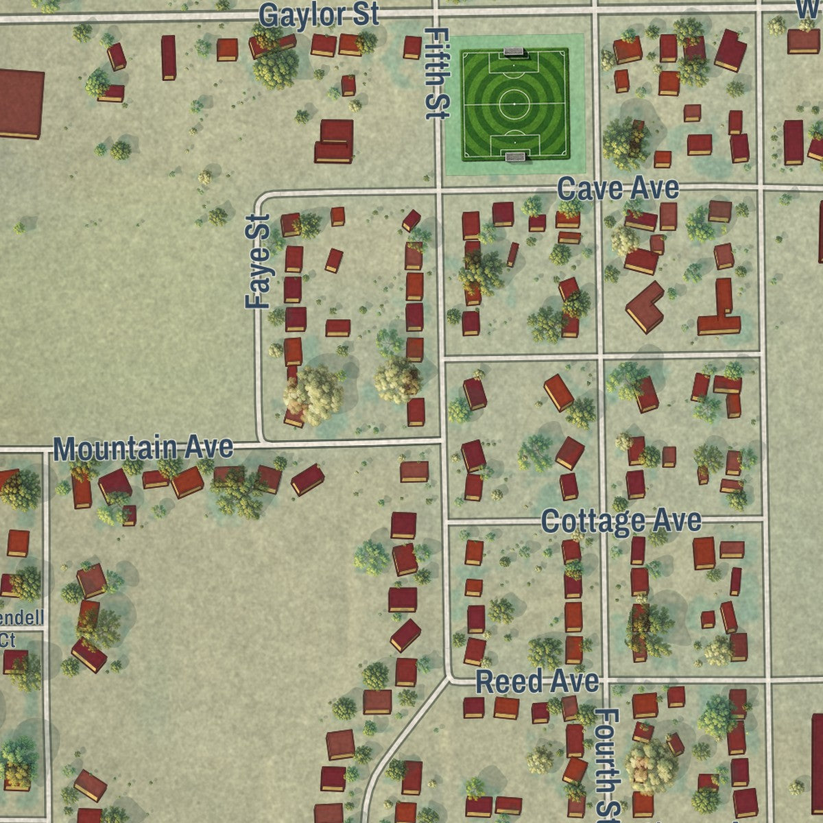 Close-up of the map of Pierce, Colorado print showing street and building detail