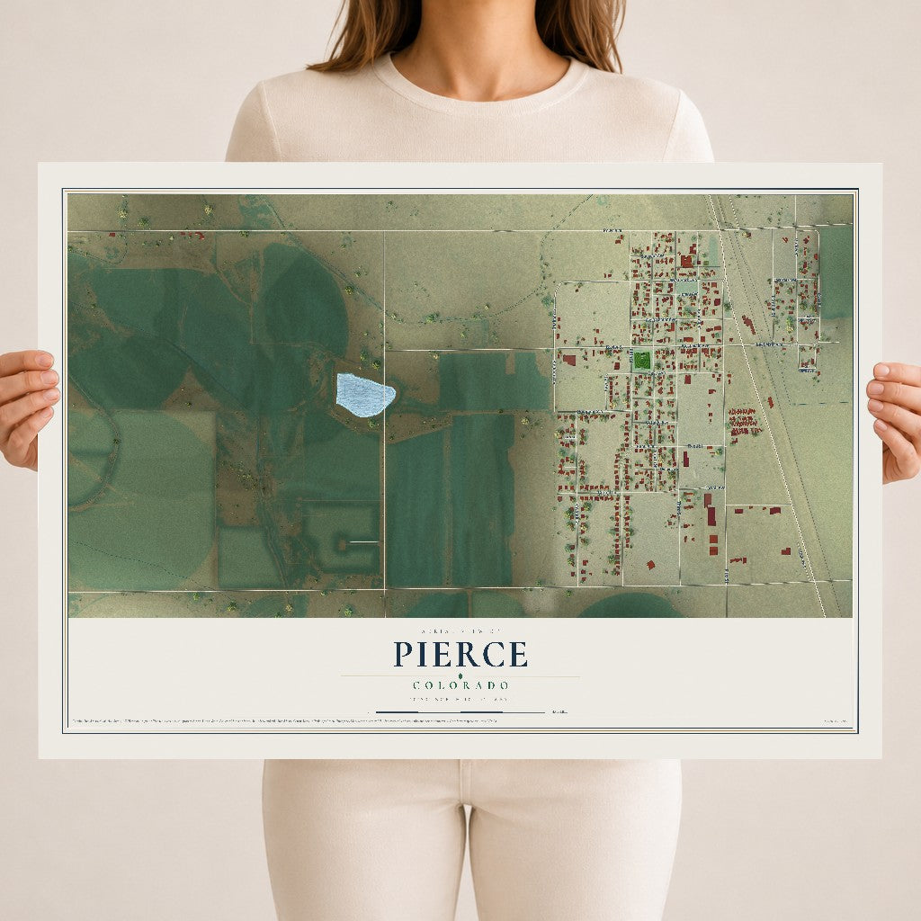 Map of Pierce, Colorado, 18 x 24 inch unframed archival matte print