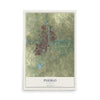 Map of Pueblo, Colorado, 12 x 18 inch unframed archival matte print