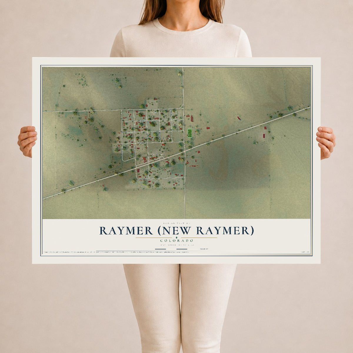 Map of Raymer (New Raymer), Colorado, 24 x 36 inch unframed archival matte print