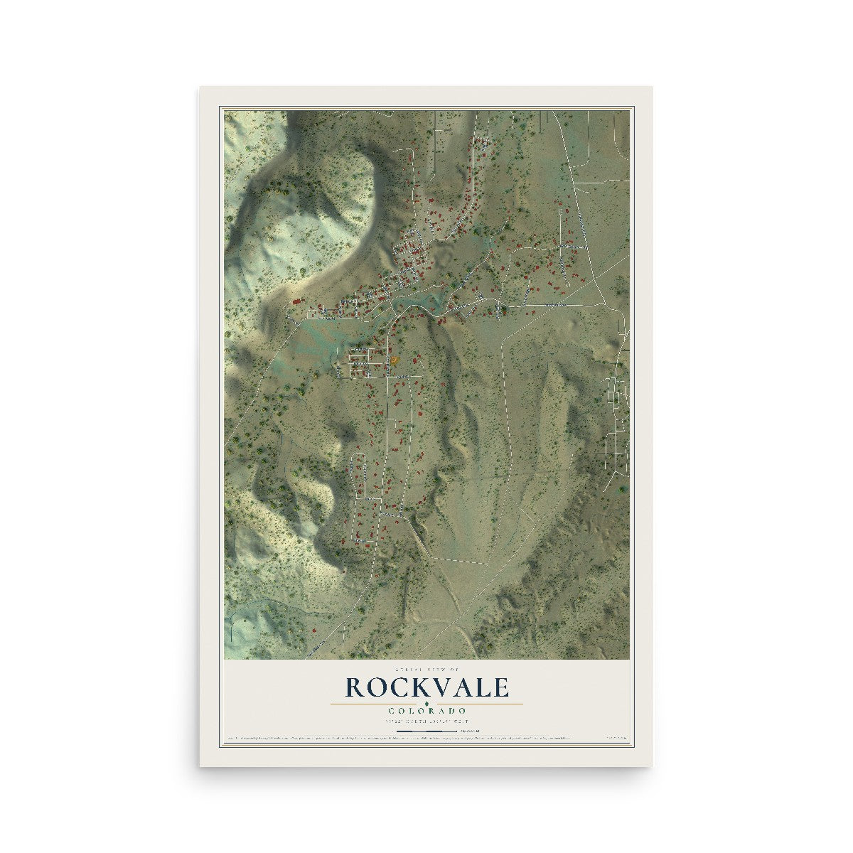 Map of Rockvale, Colorado, 12 x 18 inch unframed archival matte print
