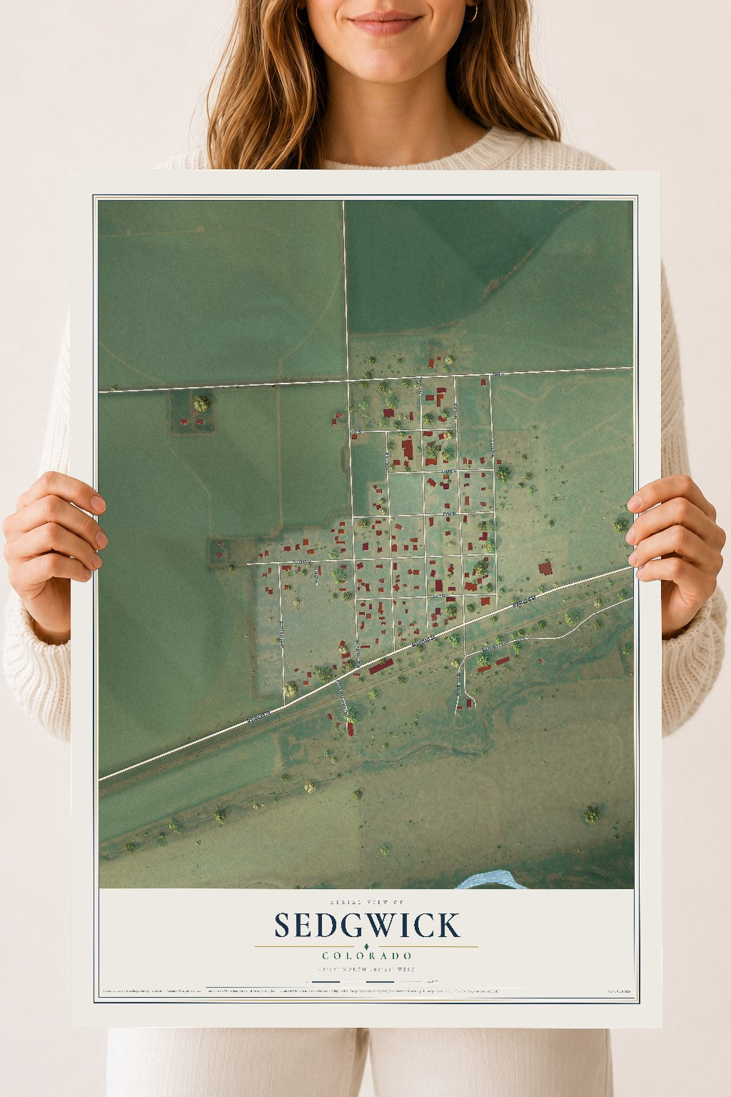 Map of Sedgwick, Colorado, 18 x 24 inch unframed archival matte print