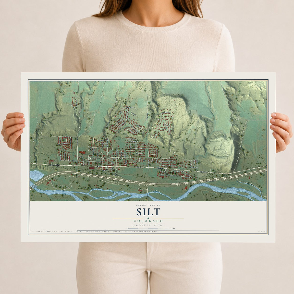 Map of Silt, Colorado, 12 x 18 inch unframed archival matte print