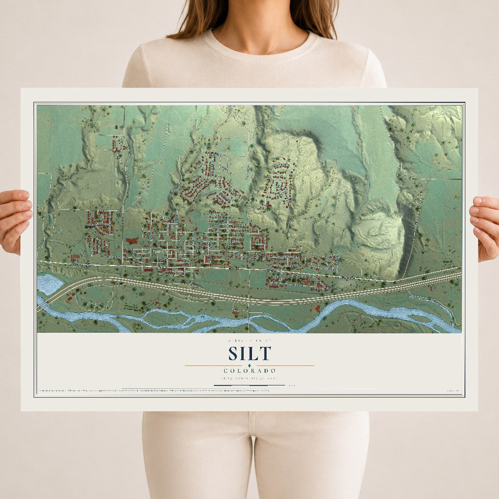 Map of Silt, Colorado, 18 x 24 inch unframed archival matte print