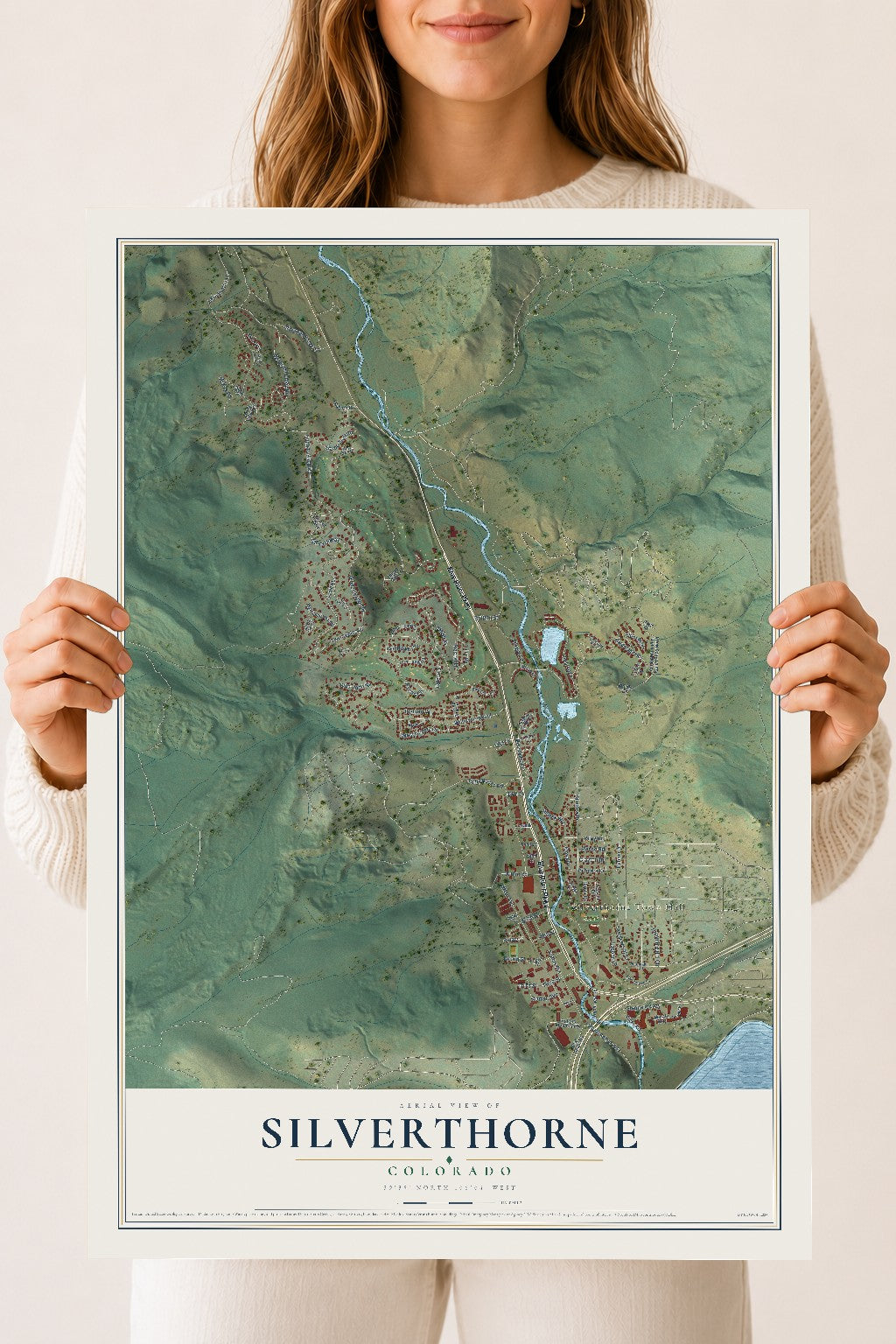 Map of Silverthorne, Colorado, 18 x 24 inch unframed archival matte print